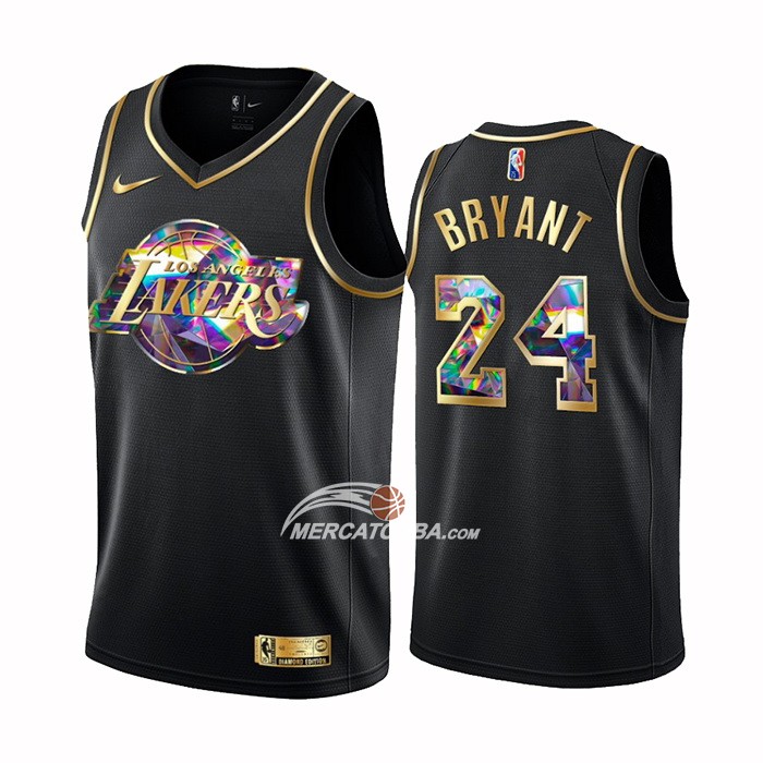 Maglia Golden Edition Los Angeles Lakers Kobe Bryant NO 24 2021-22 Nero